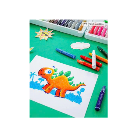 Bút Sáp Dầu Lục Giác, 12 Màu - Dinosaur
